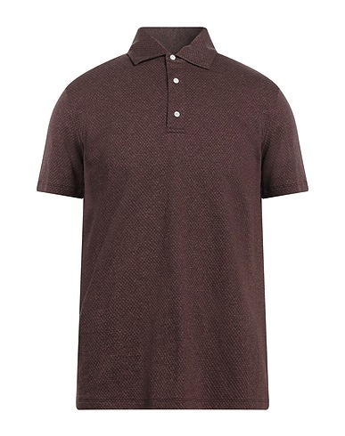 ISAIA Polo shirt Chocolate brown 100% Cotton