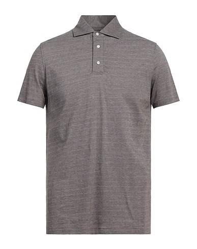 ISAIA Polo shirt Brown 100% Cotton