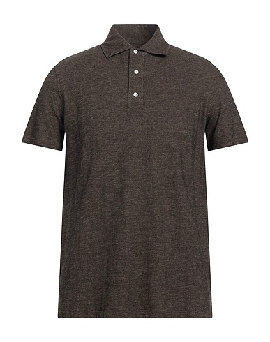 ISAIA Polo shirt Dark brown 100% Cotton