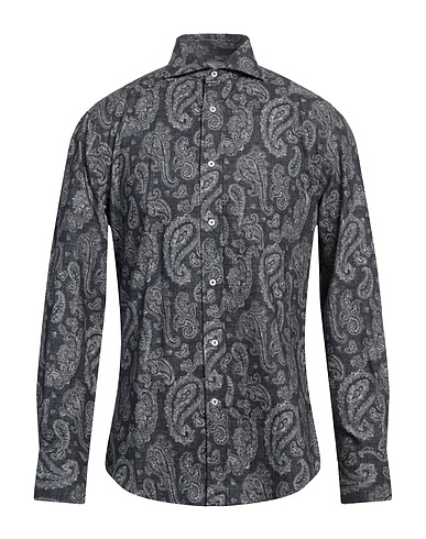 BRUNELLO CUCINELLI Camicia fantasia Avio 100% Cotone