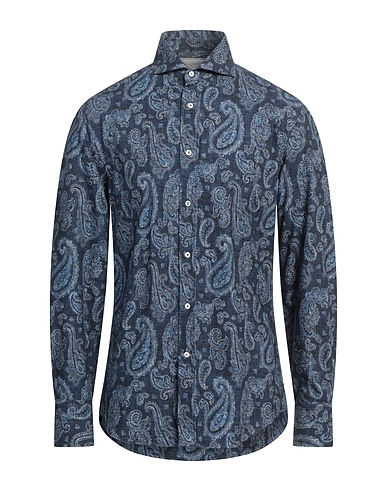 BRUNELLO CUCINELLI Camicia fantasia Blu navy 100% Cotone
