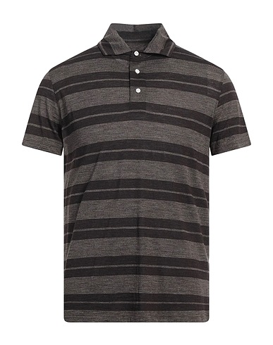 ISAIA Polo shirt Dark brown 100% Cotton