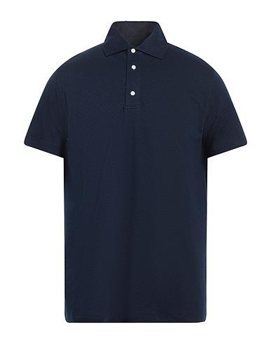 ISAIA Polo shirt Navy blue 100% Cotton
