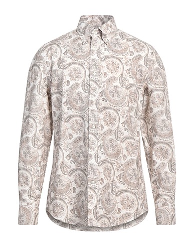 BRUNELLO CUCINELLI Hemd mit Muster Sand 100% Baumwolle