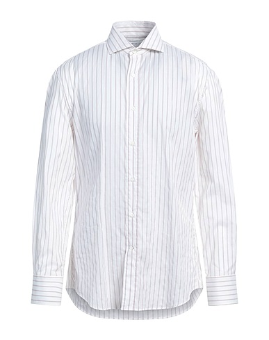 BRUNELLO CUCINELLI Striped shirt White 100% Cotton