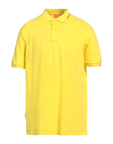 SUNS BOARDS Polo shirt Yellow 95% Cotton, 5% Elastane