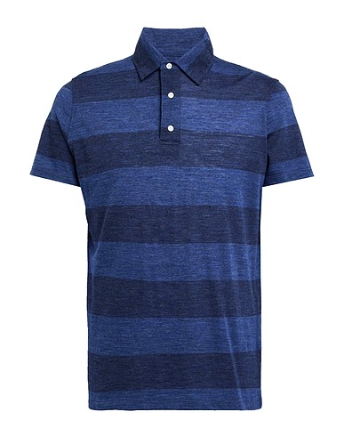 ISAIA Polo shirt Navy blue 100% Wool