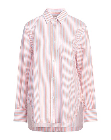 CALIBAN Striped shirt Coral 80% Cotton, 20% Linen