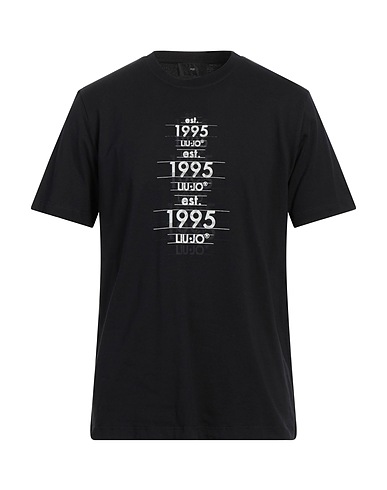 LIU •JO MAN T-shirt Nero 100% Cotone, Elastan
