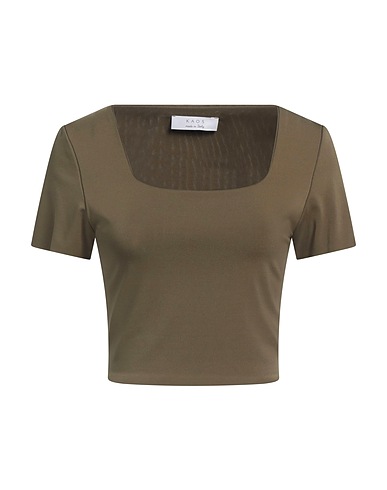 KAOS Crop top Verde militare 75% Acetato, 18% Poliammide, 7% Elastan