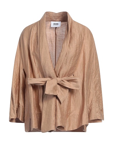 ALPHA STUDIO Top Camel 88% Linen, 12% Polyamide