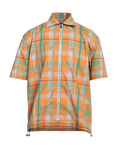 LIU •JO MAN Checked shirt Apricot 97% Cotton, 3% Elastane