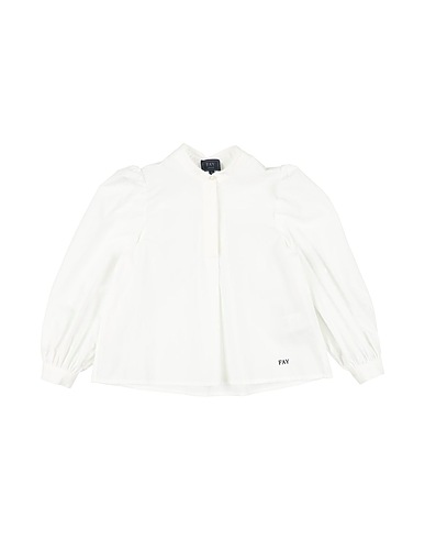FAY Solid colour shirts & blouses White 100% Cotton, Polyester