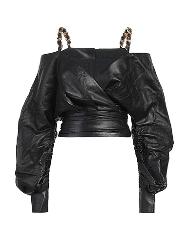 BALMAIN Top Black 100% Lambskin