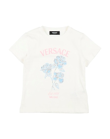 VERSACE YOUNG T-shirt Cream 100% Cotton