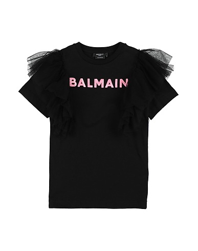 BALMAIN T-shirt Black 100% Cotton, Polyamide, Polyester