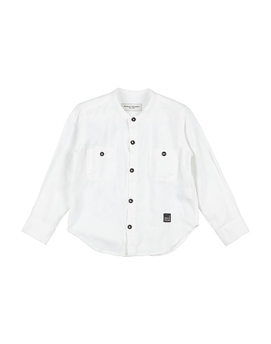 PAOLO PECORA Camicia tinta unita Bianco 55% Lino, 45% Cotone