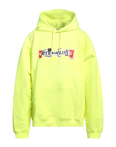 VETEMENTS Hooded sweatshirt Yellow 80% Cotton, 20% Polyester