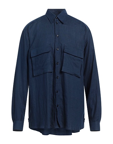DOLCE&GABBANA Linen shirt Navy blue 100% Linen