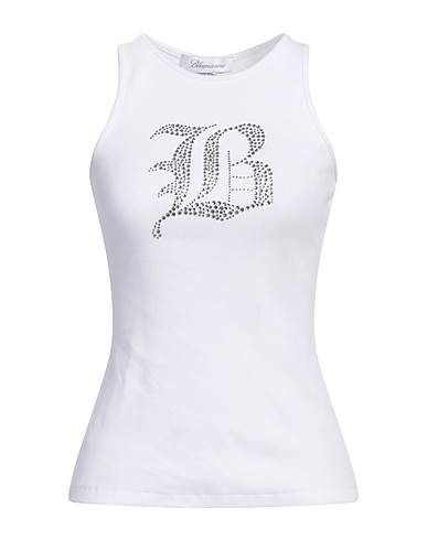 BLUMARINE タンクトップ ホワイト コットン 95% / ポリウレタン 5%
