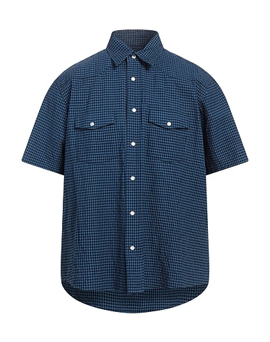 UNIVERSAL WORKS Kariertes Hemd Taubenblau 100% Baumwolle