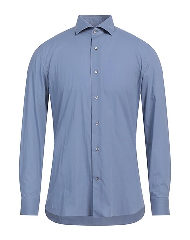 CARUSO Einfarbiges Hemd Taubenblau 100% Baumwolle