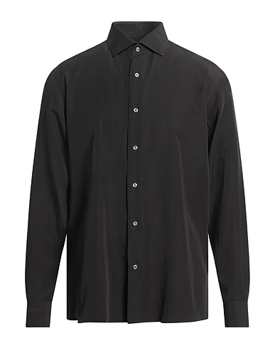 CARUSO Einfarbiges Hemd Schwarz 100% Baumwolle
