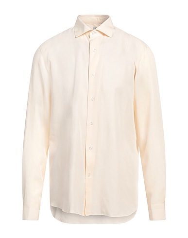 CARUSO Solid colour shirt Ivory 100% Cotton