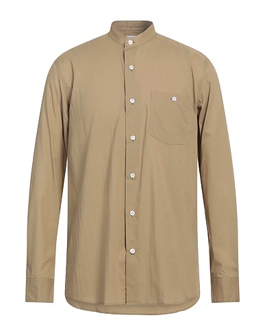CARUSO Solid colour shirt Sage green 100% Cotton