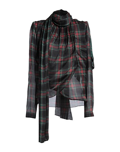 SAINT LAURENT シルクトップス ブラック シルク 100%