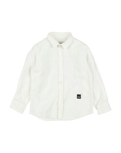 PAOLO PECORA Camicia tinta unita Bianco 55% Lino, 45% Cotone