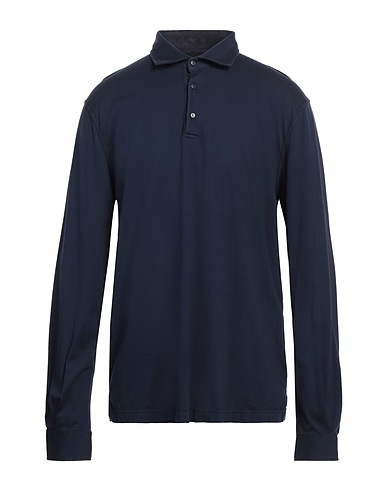 FEDELI Polo shirt Navy blue 100% Cotton