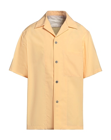 HEVÒ Solid colour shirt Apricot 79% Virgin Wool, 21% Polyester
