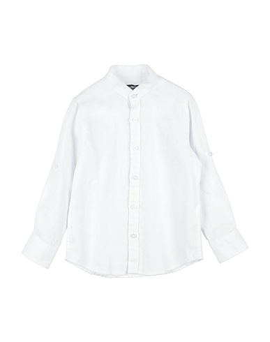JECKERSON Solid colour shirt White 100% Linen