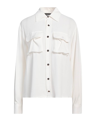 DSQUARED2 Solid color shirts & blouses BIANCO 57% Acetate, 43% Silk