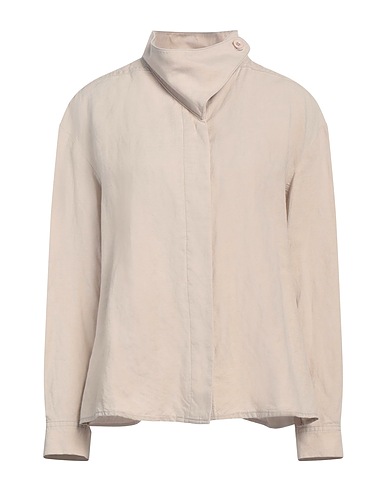 EMPORIO ARMANI Camicie e bluse tinta unita Beige 50% Lyocell, 50% Lino