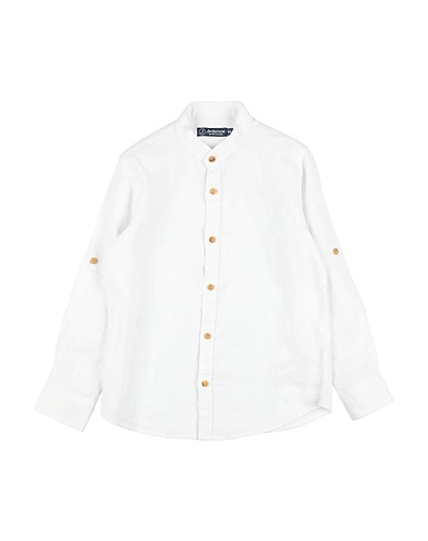 JECKERSON Solid colour shirt White 100% Linen