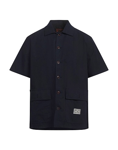 THE QUARTERMASTER Camicia tinta unita Blu notte 100% Cotone