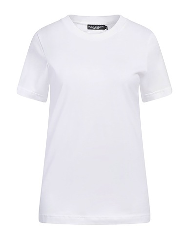 DOLCE&GABBANA Basic T-shirt White 100% Cotton, Polyester, Elastane