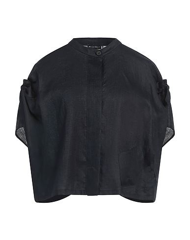 EMPORIO ARMANI Linen shirt Midnight blue 100% Linen