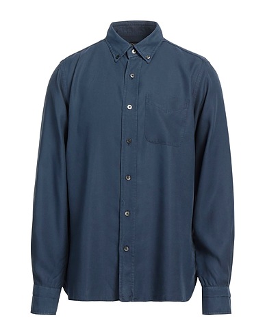 TOM FORD Solid colour shirt Slate blue 100% Lyocell