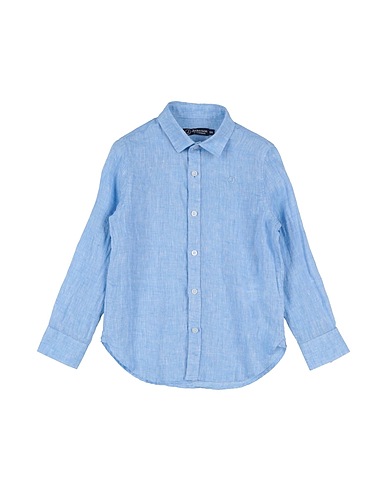JECKERSON Camicia tinta unita Celeste 100% Lino