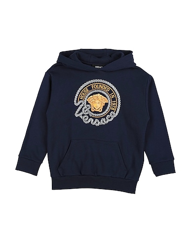 VERSACE YOUNG Hooded track jacket 100% Cotton, Viscose, Polyester, Elastane