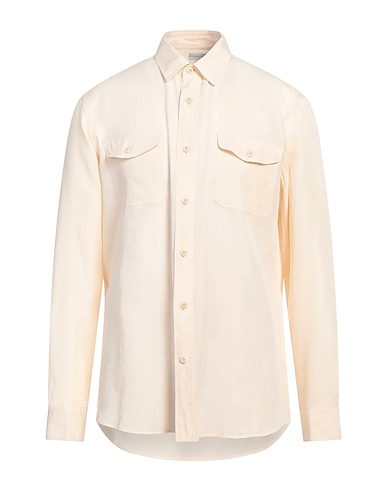 CARUSO Solid colour shirt Ivory 100% Tencel™