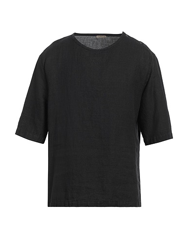 BARENA T-shirt Nero 59% Lino, 41% Cotone