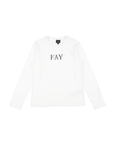 FAY T-shirt White 100% Cotton, Elastane, Polyester