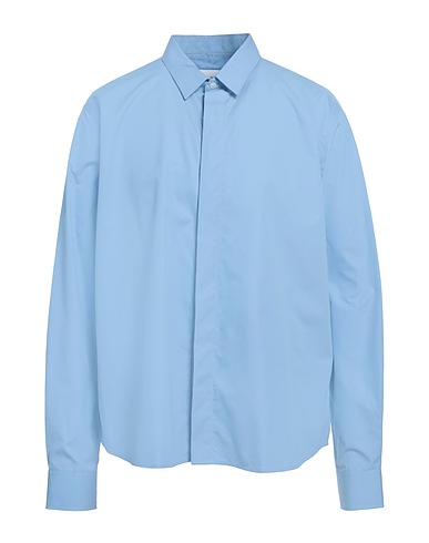 AMI ALEXANDRE MATTIUSSI Solid color shirt Sky blue 100% Cotton