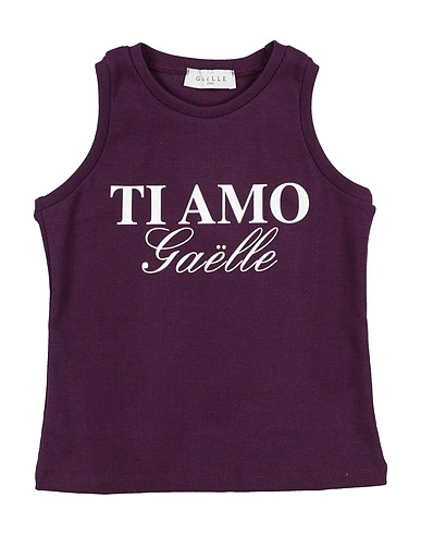 GAëLLE Paris T-shirt Purple 95% Cotton, 5% Elastane