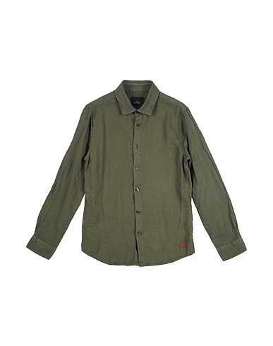 PEUTEREY Solid color shirt Military green 100% Linen