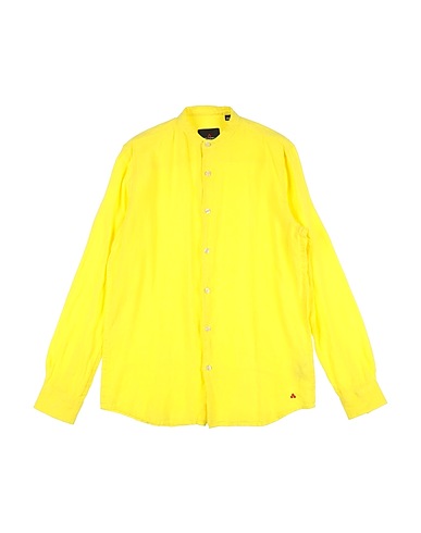 PEUTEREY Solid colour shirt Yellow 100% Linen